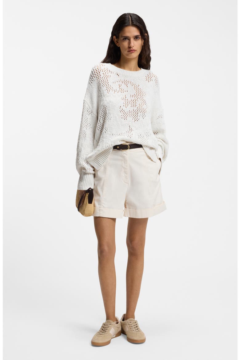 Open Knit Sweater, Alternate, color, SOFT CREAM