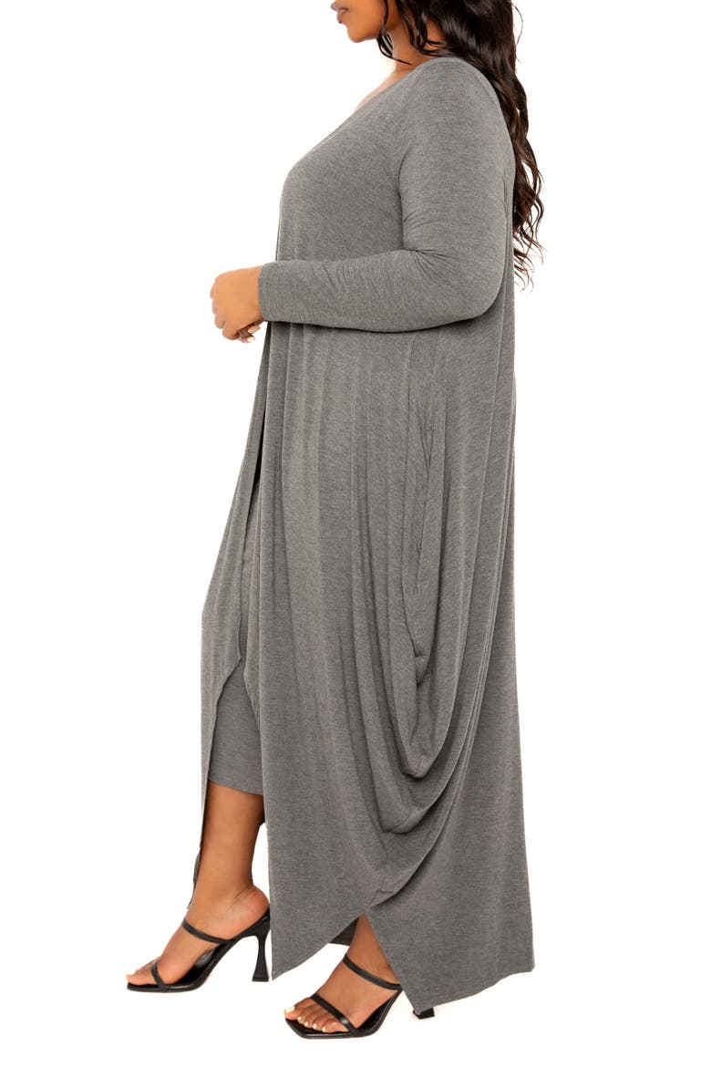 Cascade Bubble Hem Cardigan, Alternate, color, CHARCOAL GREY