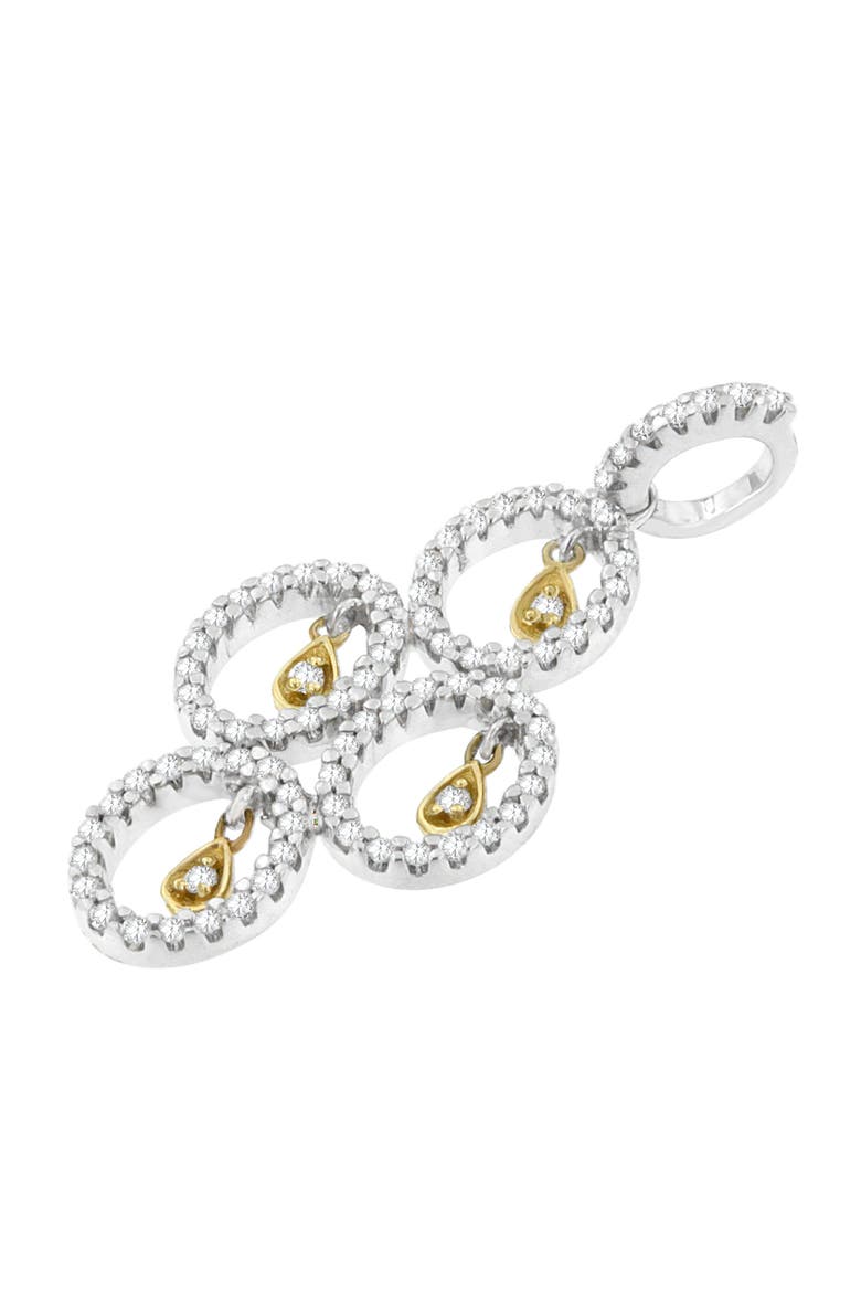 14K Two- Toned Gold 2/5 cttw Round Diamond Pendant Necklace, Alternate, color, Yellow