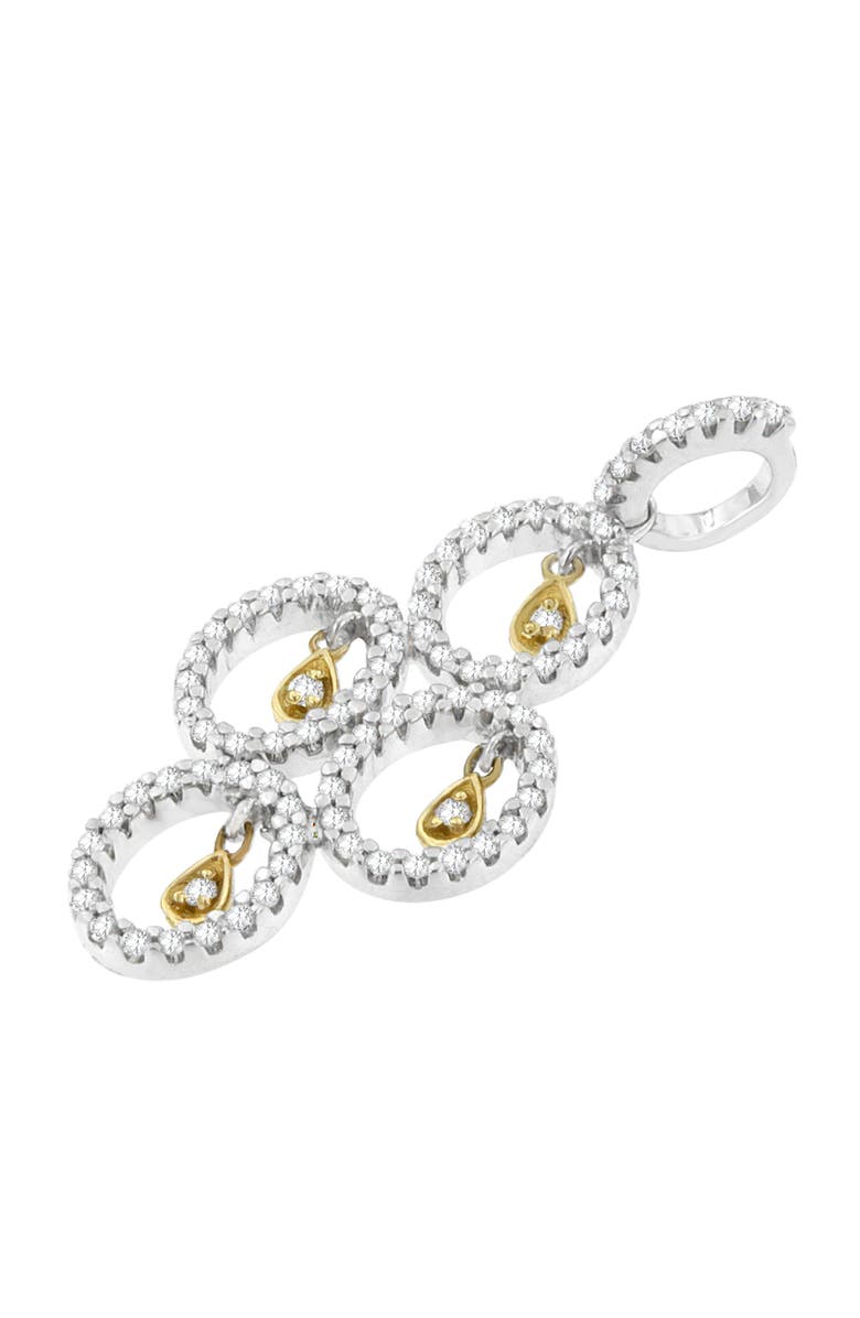 Haus of Brilliance 14K Two- Toned Gold 2/5 cttw Round Diamond Pendant Necklace, Alternate, color, Yellow