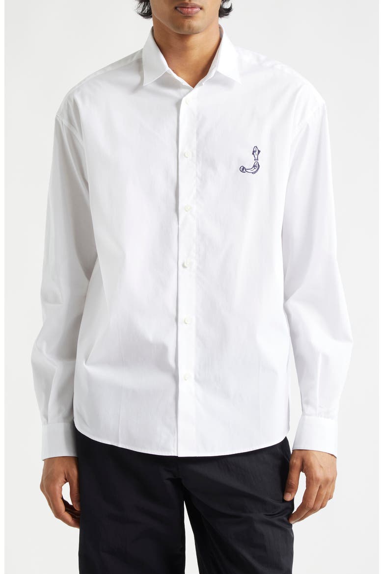La Chemise Simon Logo Button-Up Shirt, Main, color, PRINT LOGO FISH