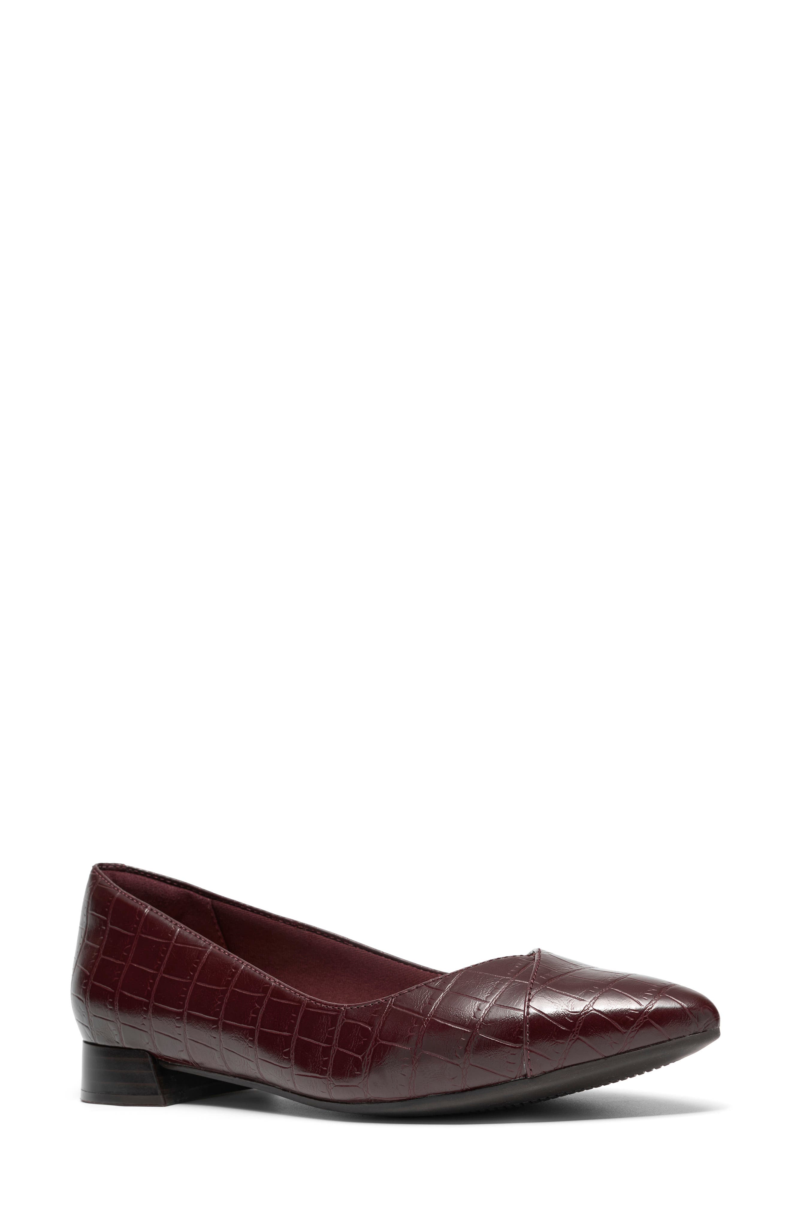 Natalyn Skimmer Flat, Main, color, BURGUNDY INTEREST