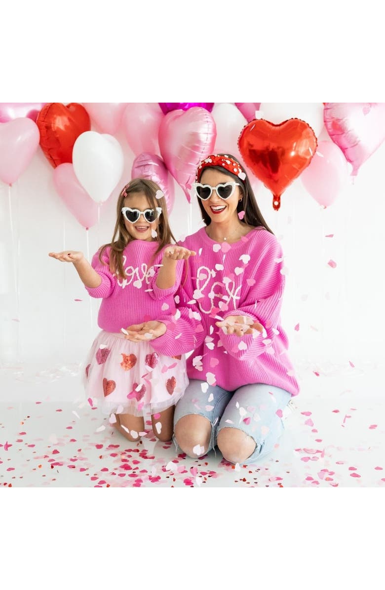 Sweet Wink Love Valentine's Day Knit Adult Sweater, Alternate, color, 