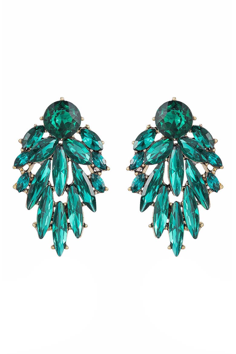 Crystal Chandelier Earrings, Main, color, GREEN