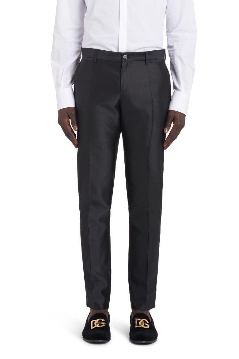 Sicilia Fit Silk Shantung Two-Piece Suit, Alternate, color, BLACK