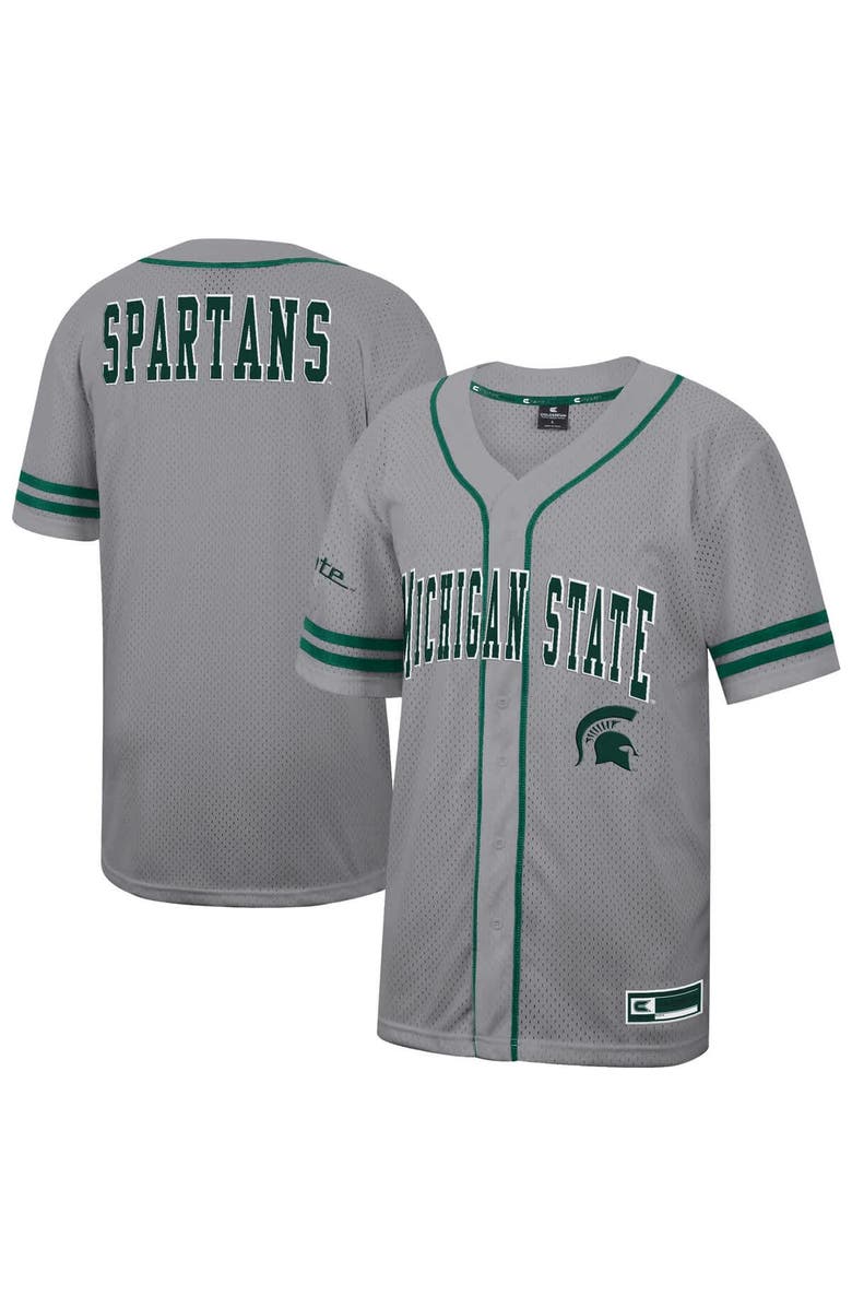 COLOSSEUM Men's Colosseum Gray Michigan State Spartans Free Spirited Baseball Jersey, Alternate, color, Gray
