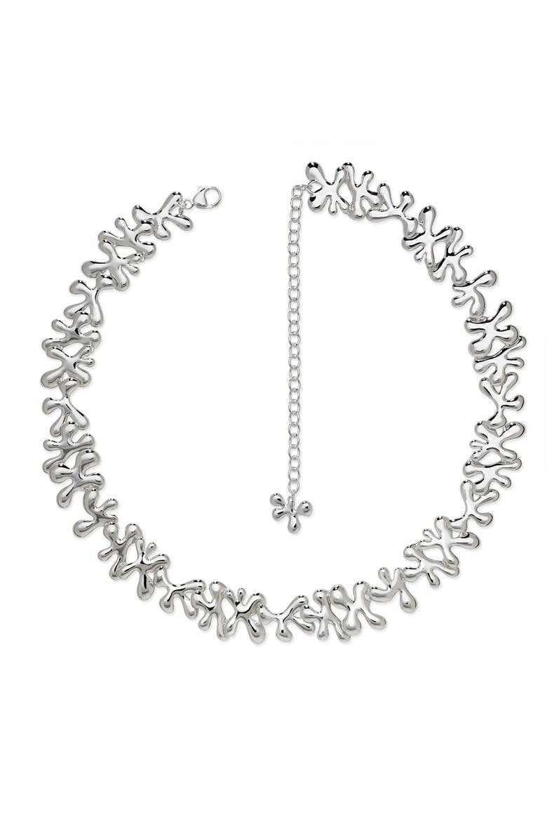 Continual Splat Necklace, Main, color, Sterling Silver