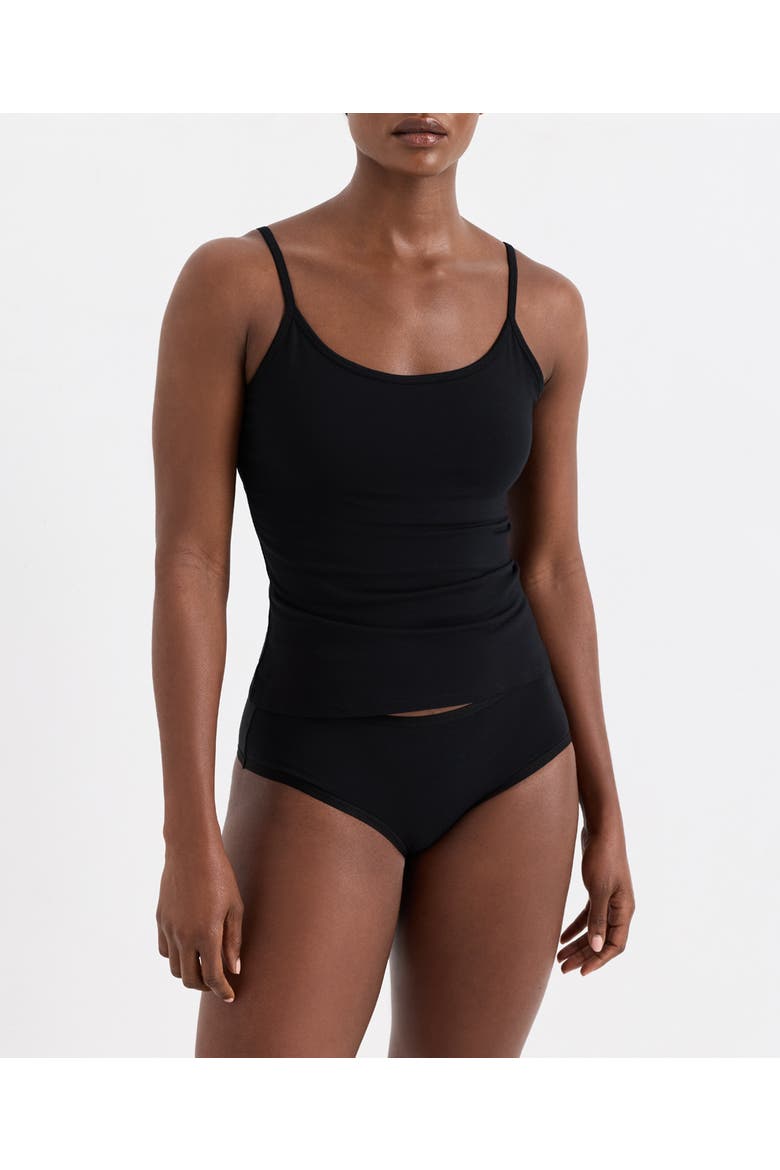 Everyday Shelf Bra Camisole Made with Organic Cotton, Alternate, color, Black