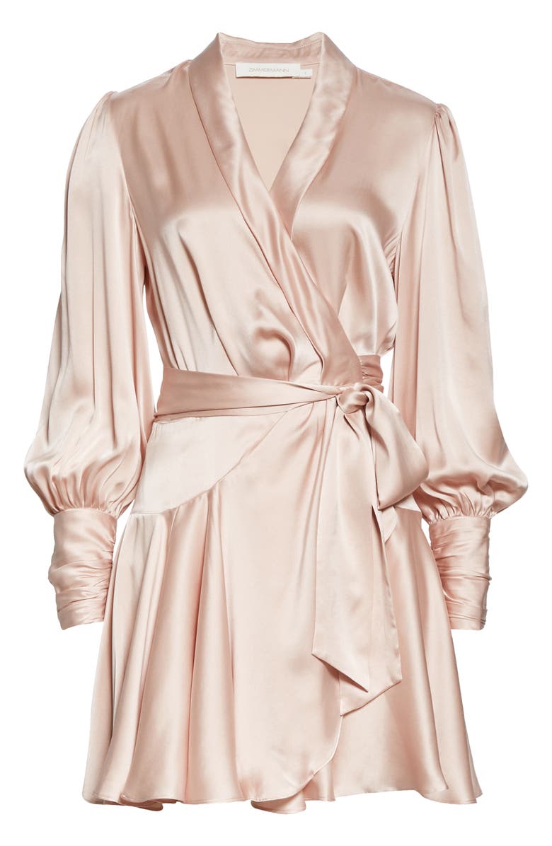 Zimmermann Silk Mini Wrap Dress, Alternate, color,