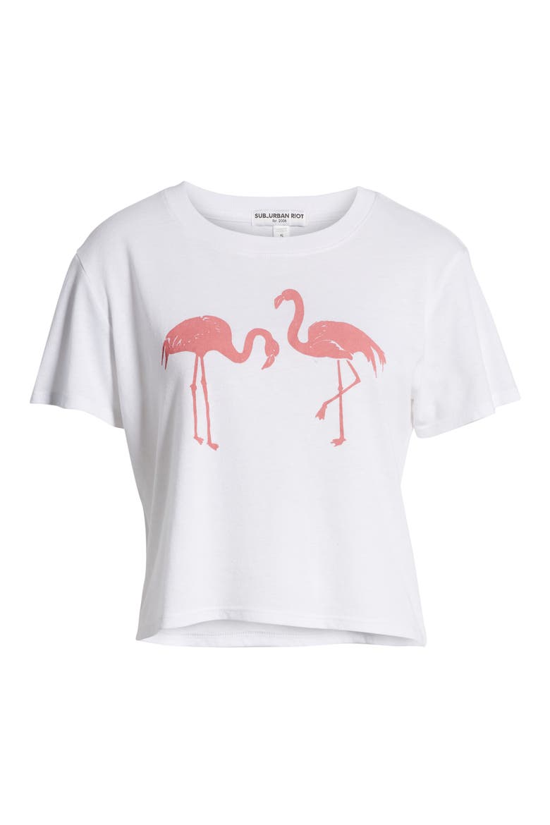 Dylan Flamingos Graphic Tee, Alternate, color, WHITE