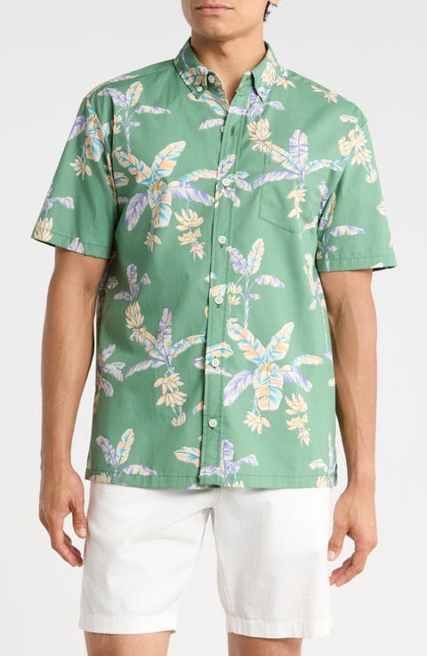 Banana Blossoms Cotton Button-Down Shirt