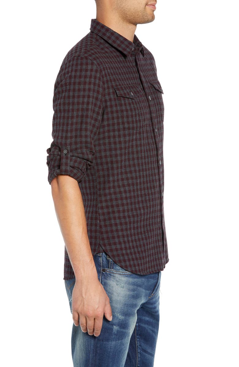 John Varvatos Star USA Check Flannel Shirt, Alternate, color,