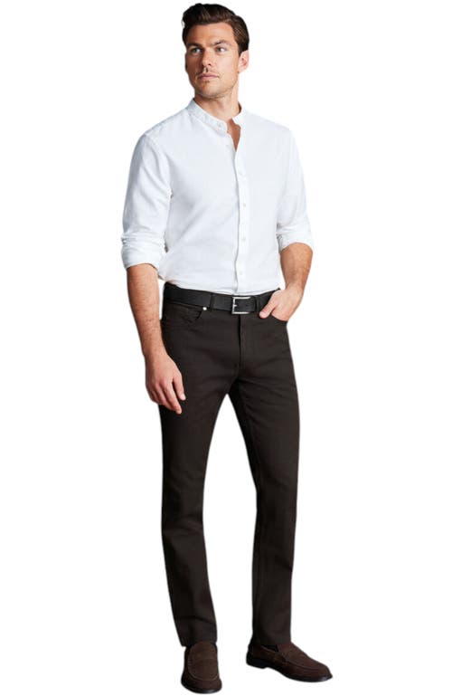 Charles Tyrwhitt Twill Slim Fit 5 Pocket Jeans In Black