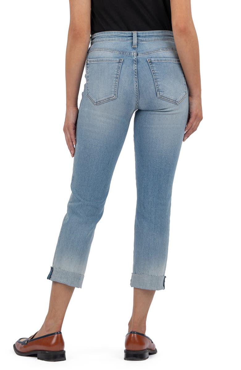 KUT from the Kloth Amy Welt Pocket Low Rise Crop Slim Straight Leg Jeans, Alternate, color, Valor