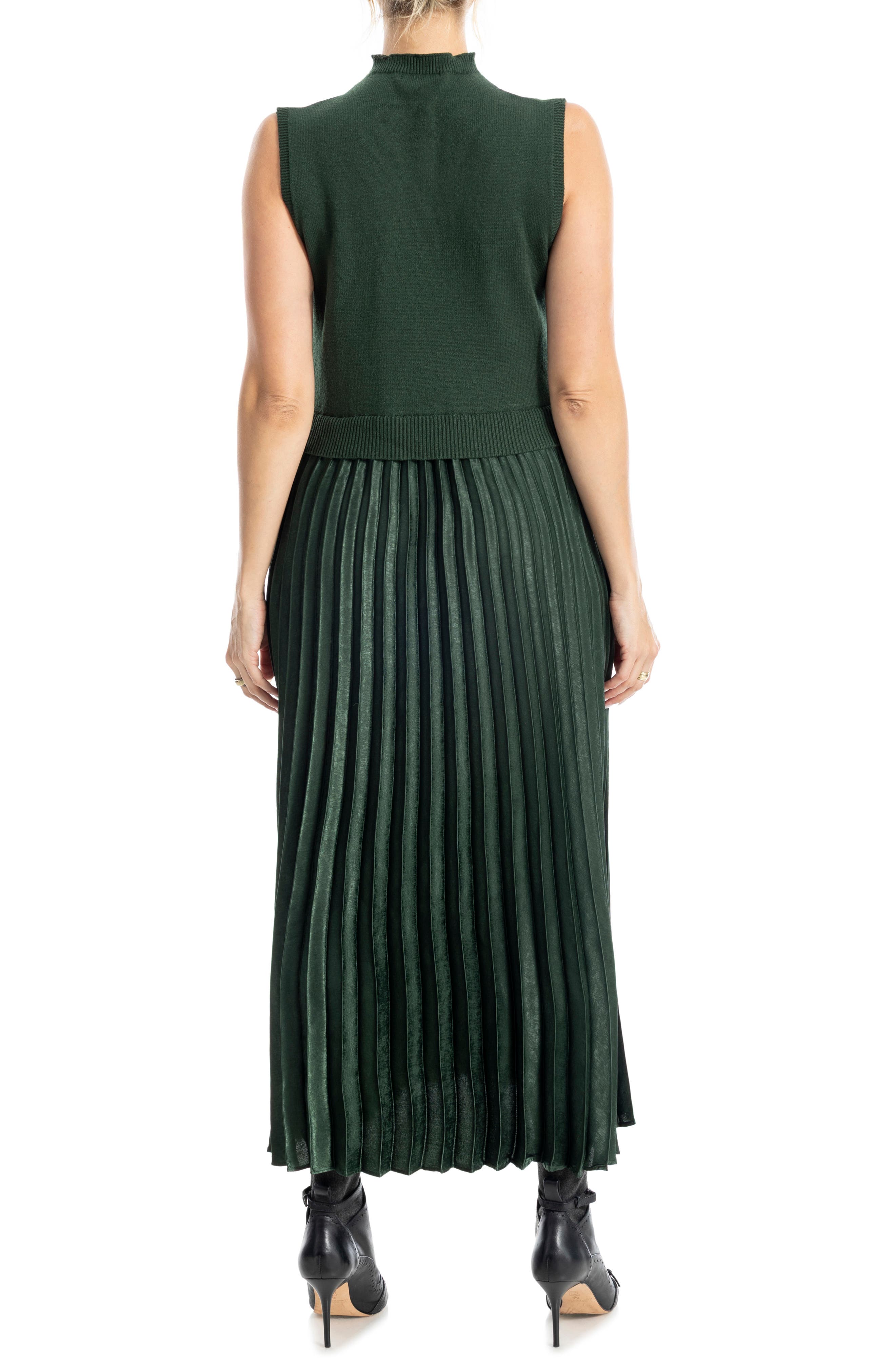 Mock Neck Sleeveless Twofer Dress - image 4