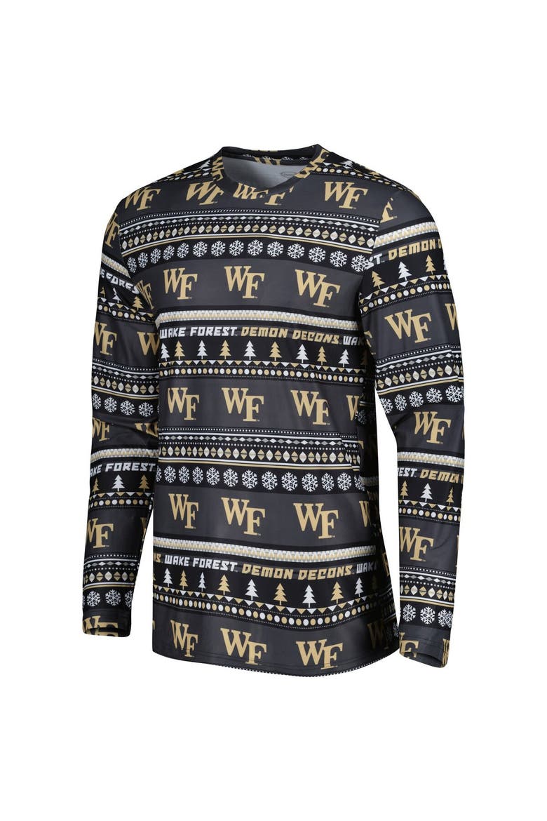 Men's Concepts Sport Black Wake Forest Demon Deacons Swivel Long Sleeve T-Shirt & Pants Sleep Set, Alternate, color, Black