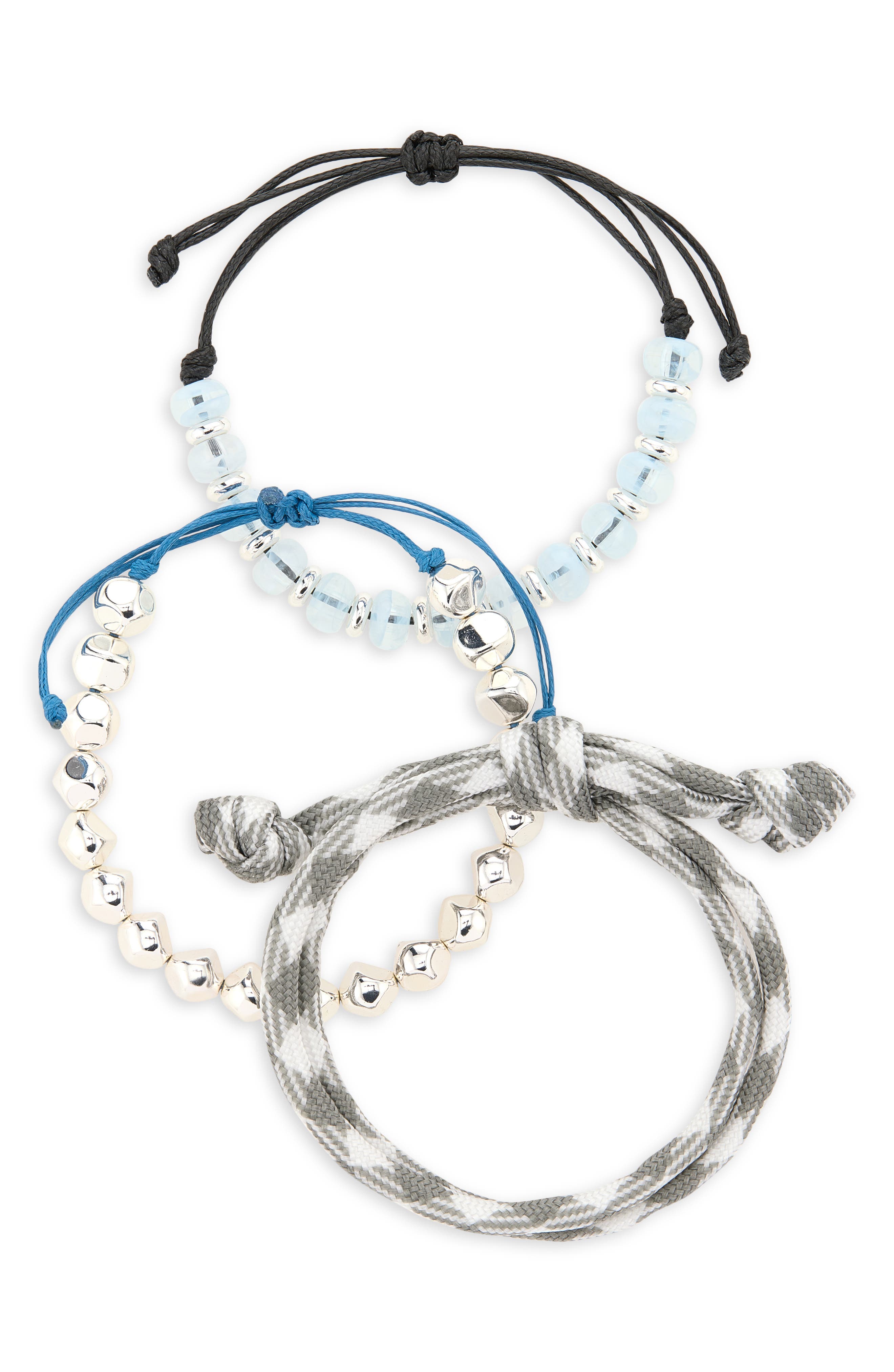 Leith 3-Pack Beaded Paracord Slider Bracelets