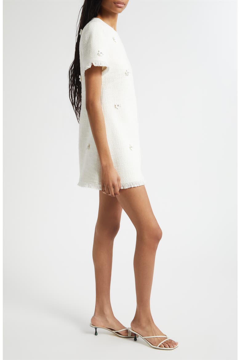 Crunchy Flower Henriette Minidress, Alternate, color, GARDENIA