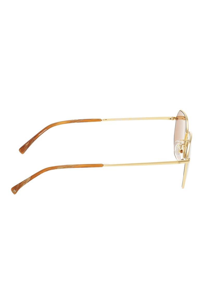 53mm Geometric Sunglasses, Alternate, color, GOLD METAL AMBER BROWN HORN