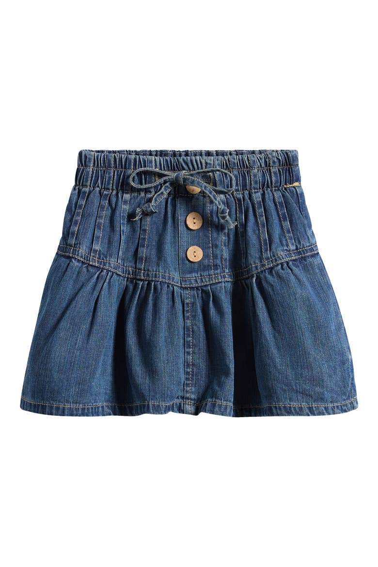 Kids' Ruffle Pleated Denim Skort, Main, color, MEDIUM WASH