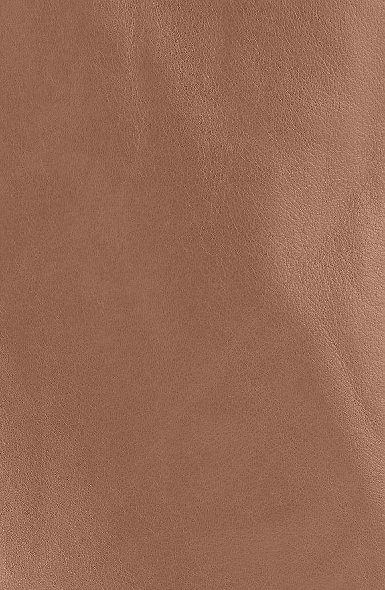 Eleventy Leather Biker Jacket with Removable Hooded Bib, Alternate, color, 