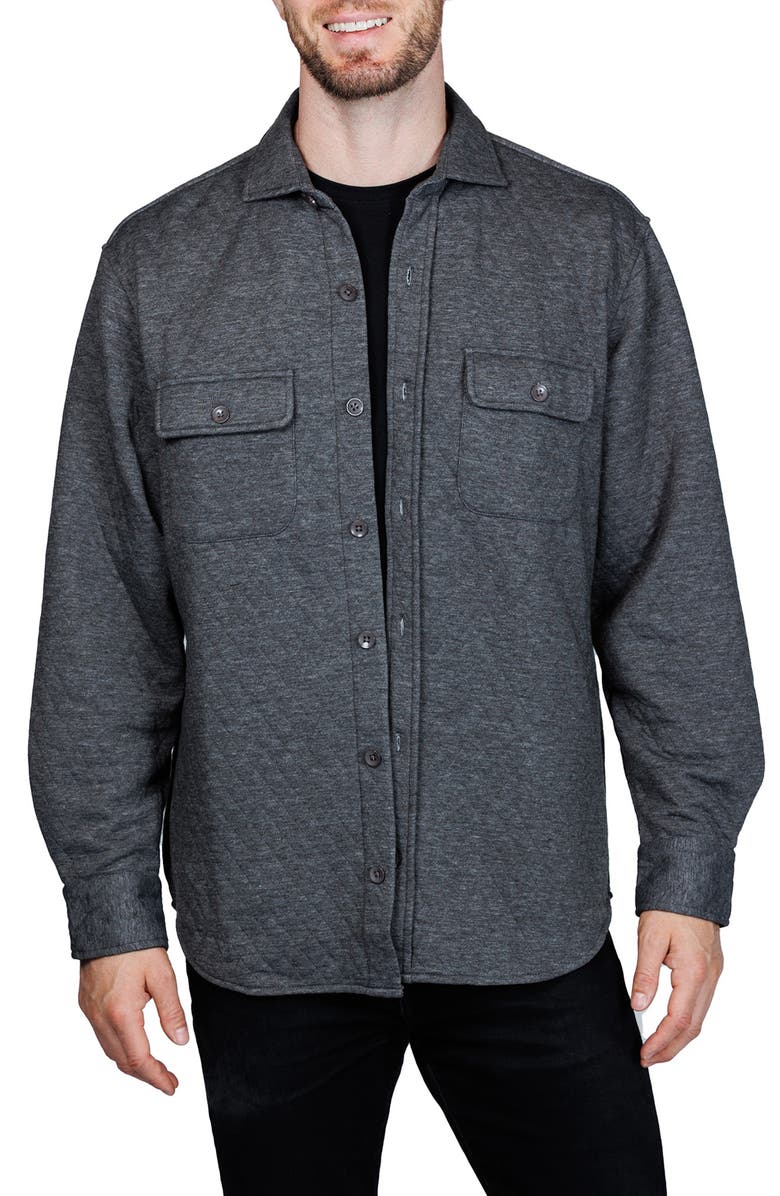 TailorByrd Diamond Quilted Shirt Jacket, Alternate, color, Charcoal