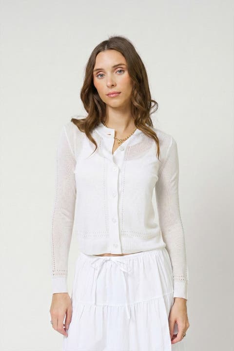 Serena Sheer Pointelle Cardigan