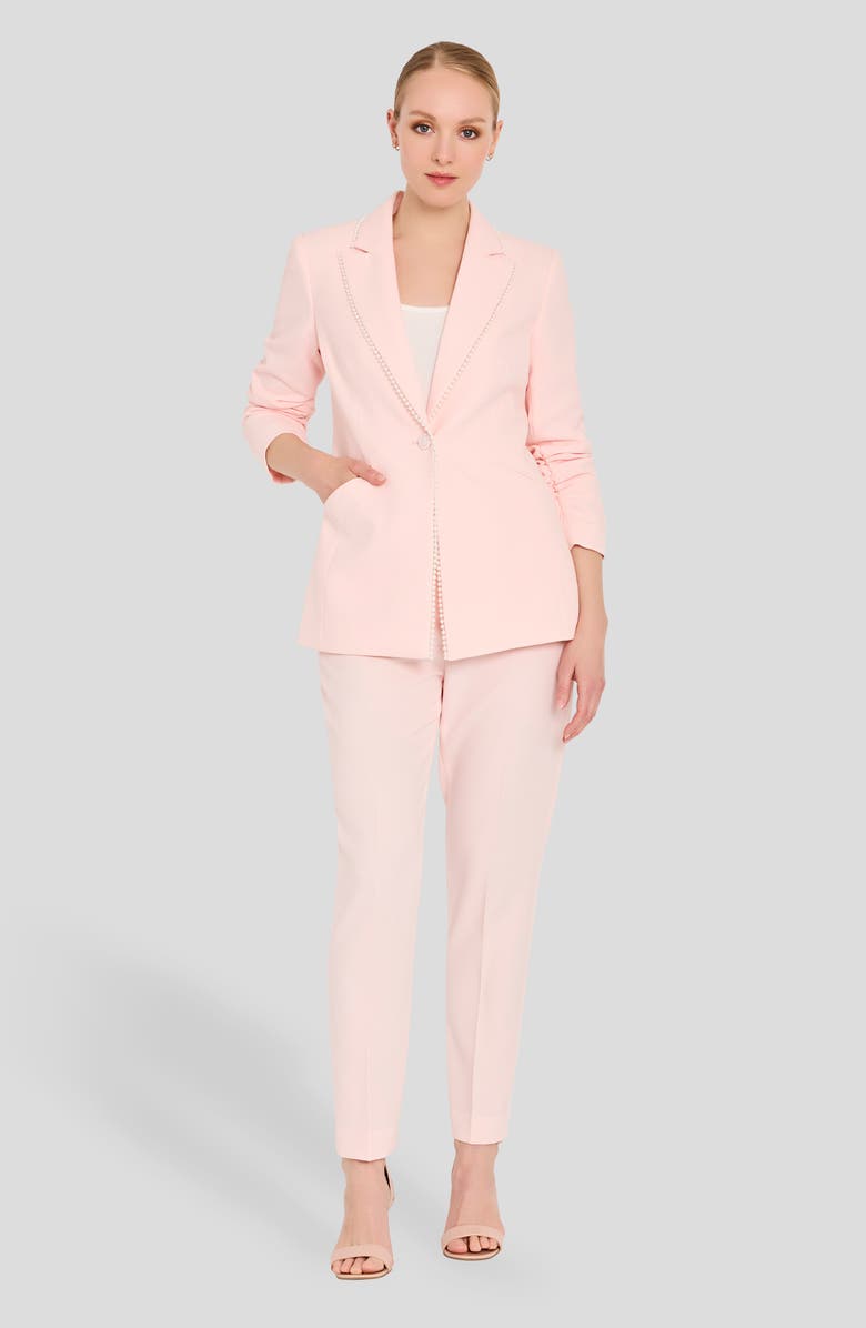 Tahari ASL Pearly Trim Blazer, Alternate, color, Tea Rose