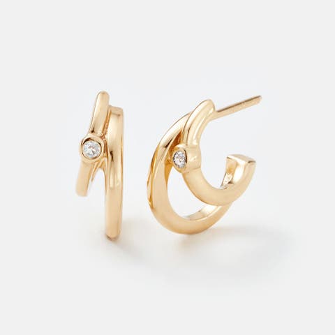 Gold Dynamic Double Hoop Earrings