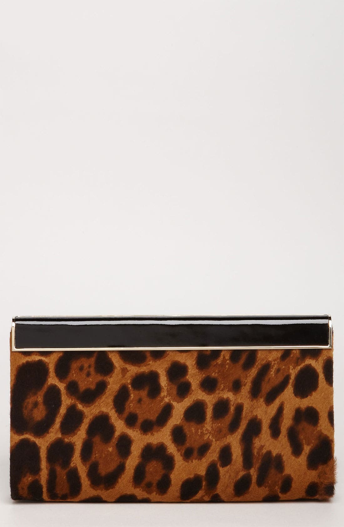 'Cayla' Calf Hair Clutch, Main, color, LEOPARD
