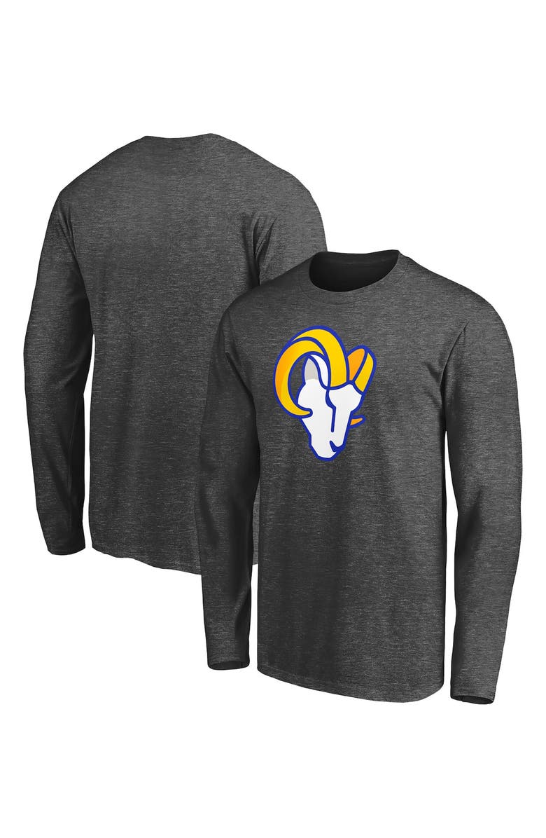 FANATICS Men's Fanatics Branded Heathered Charcoal Los Angeles Rams Big & Tall Primary Logo Long Sleeve T-Shirt, Alternate, color, Heather Charcoal