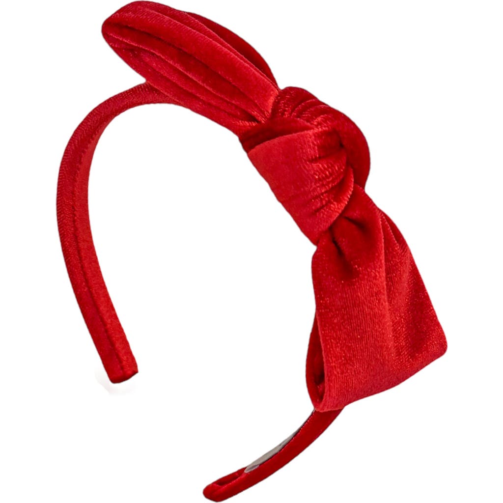 Bits & Bows Velvet Bow Headband In Red