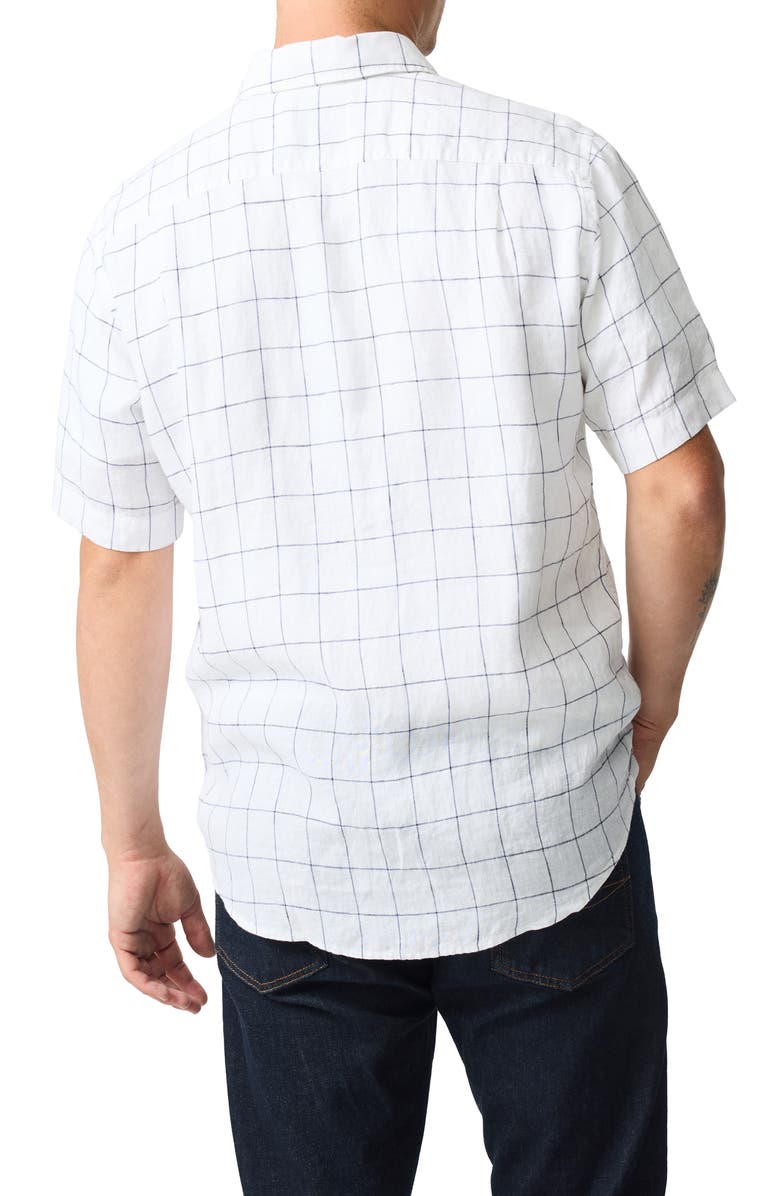 Rodd & Gunn Avonden Check Short Sleeve Linen Button-Up Shirt, Alternate, color, Ivory