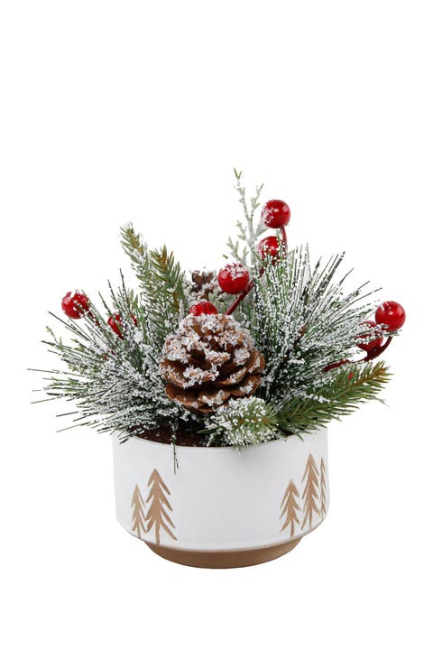 Xmas Mix in Small 4.25" Ceramic Reverse Tree Pot