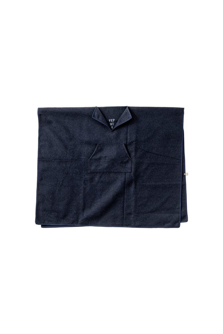 Felted Blanket Poncho, Alternate, color, Navy Blue