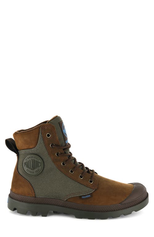 Palladium Pampa Waterproof Mixed Media Boot In Bridle Brown/moon Mist