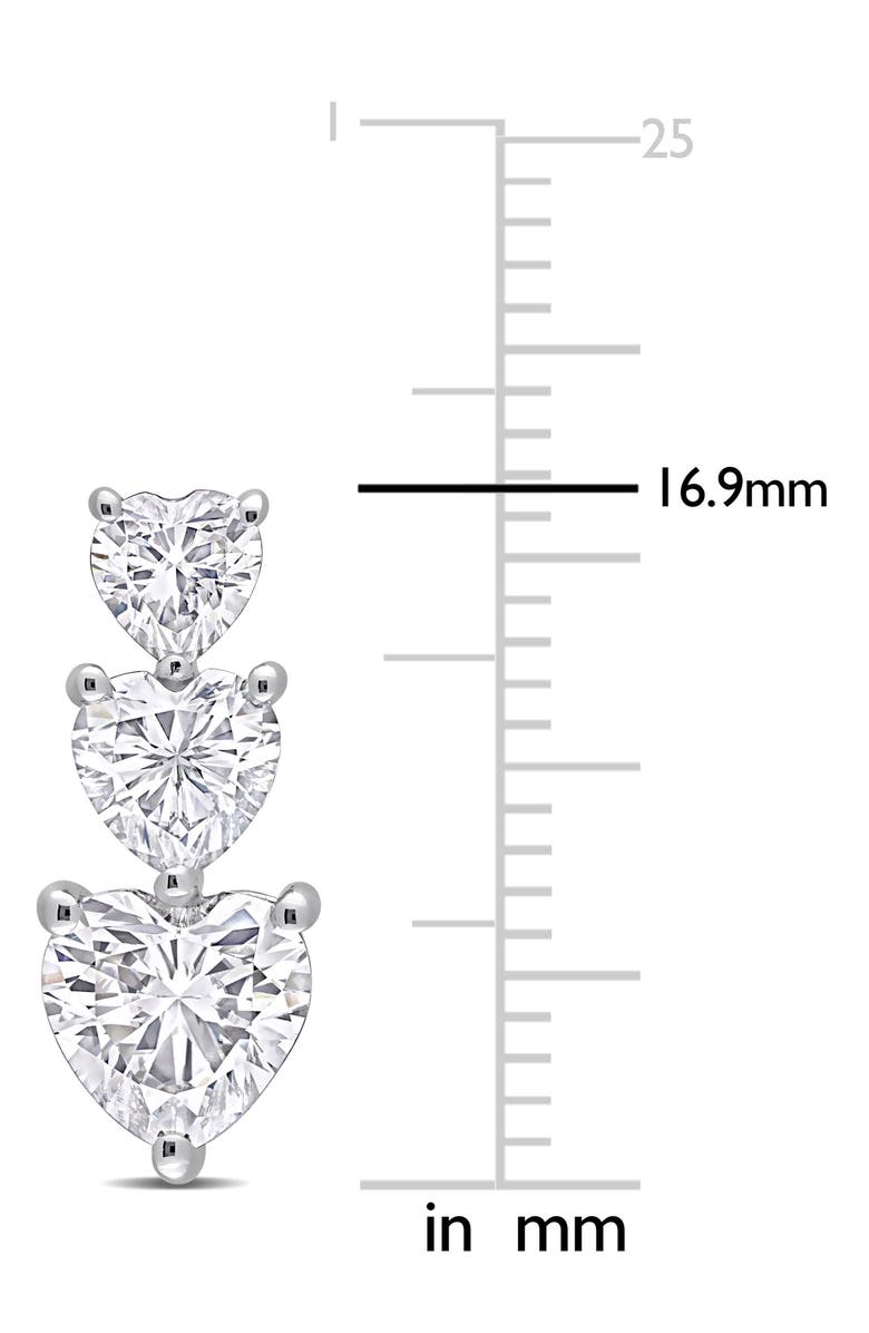 DELMAR Sterling Silver Lab Grown Moissanite Heart Linear Stud Earrings, Alternate, color,