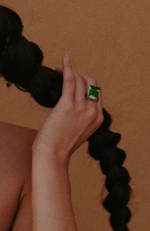 Rc Retro Chic Lime Glow Ring In Gold