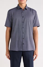 SOUL OF LONDON Microfiber Short Sleeve Sport Shirt