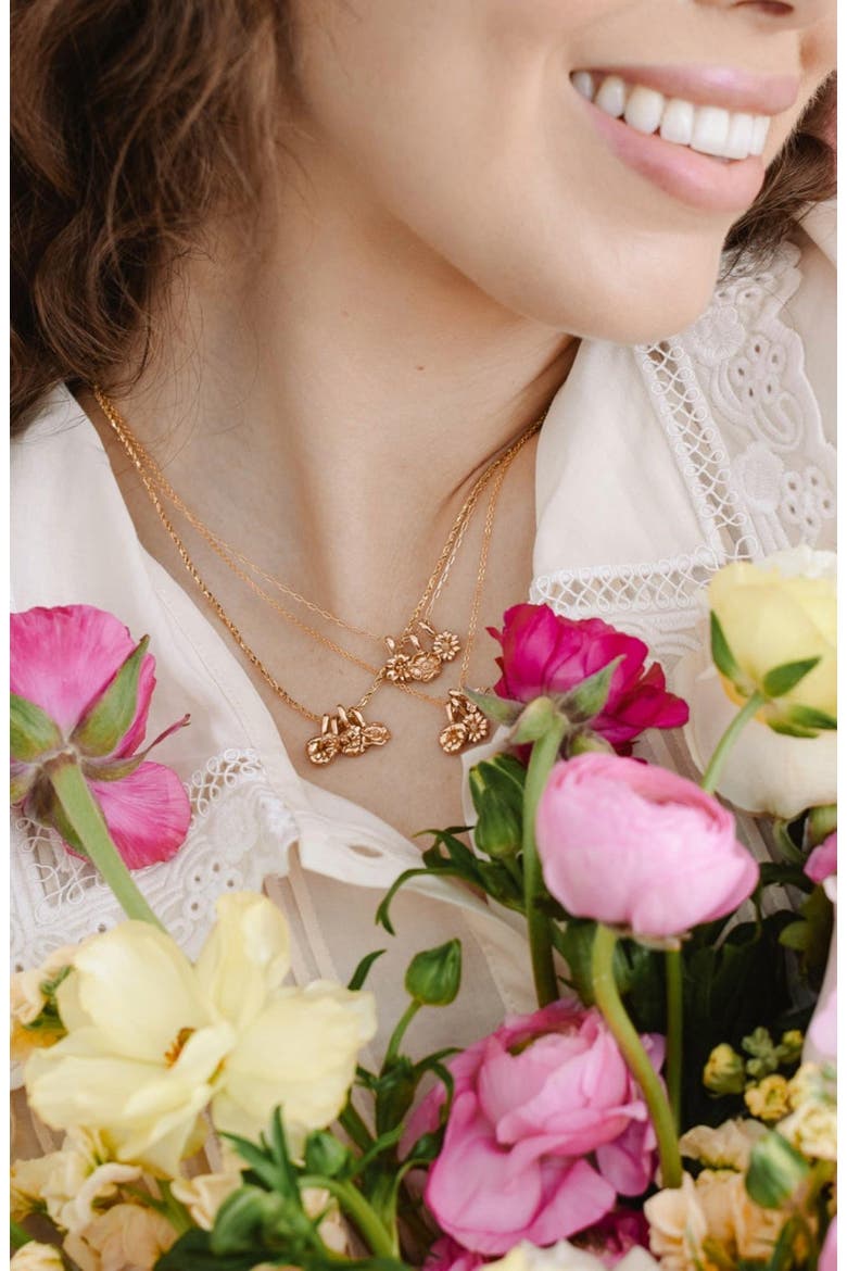 Birth Flower Charm, Alternate, color, May - Gold Vermeil