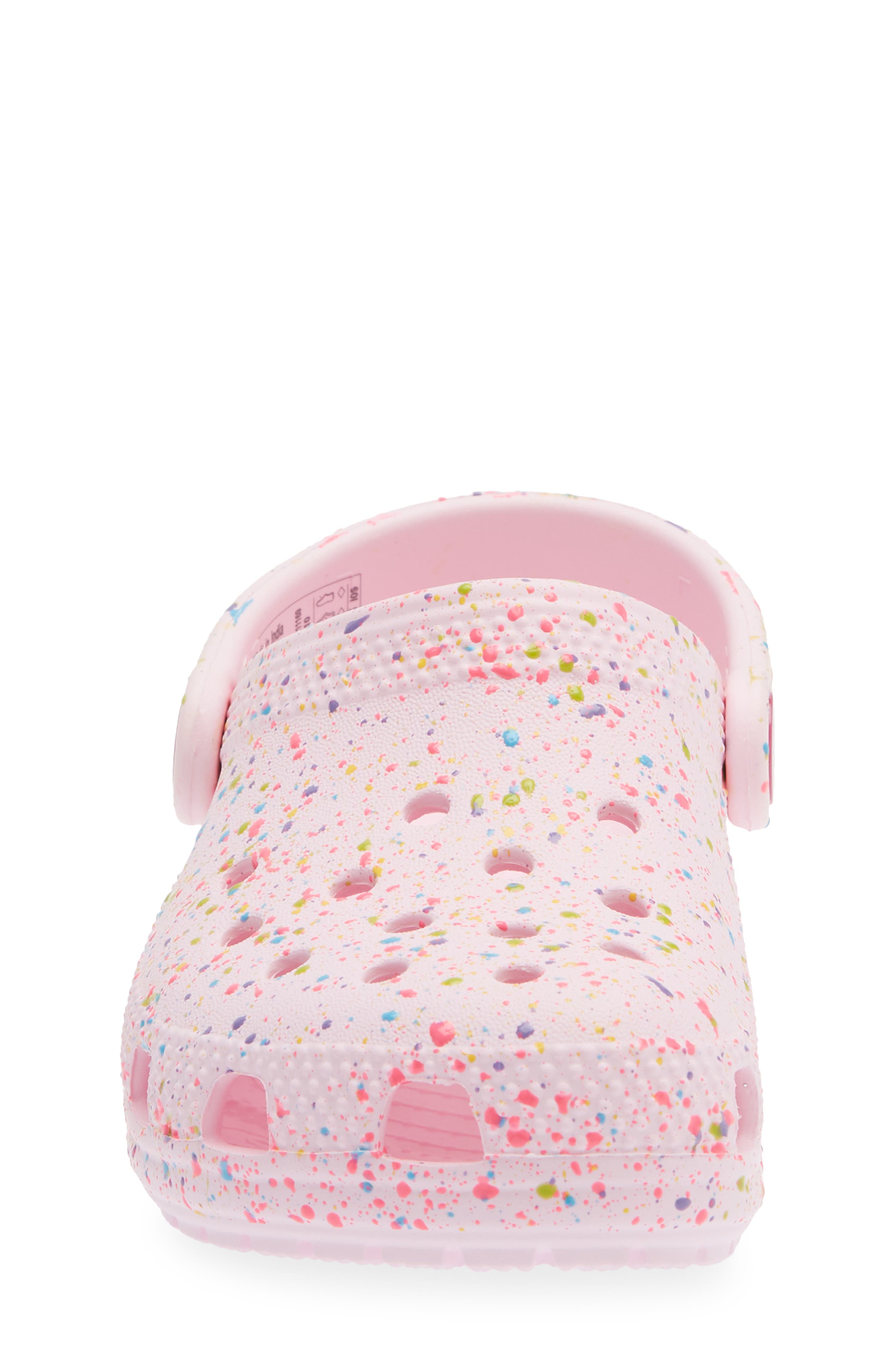 CROCS Kids' Classic Paint Splatter Clog, Alternate, color, Pink Milk