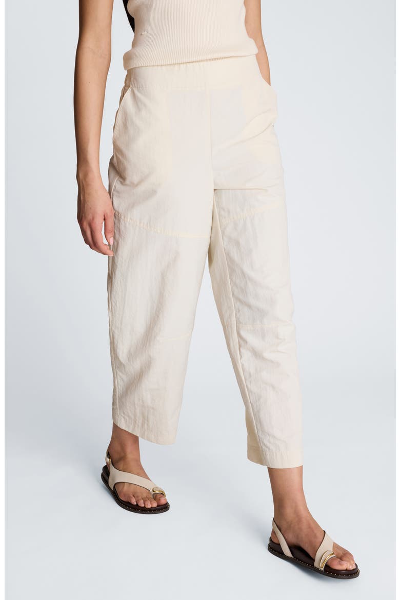 Barrel Leg Pull-On Nylon Pants, Alternate, color, OYSTER