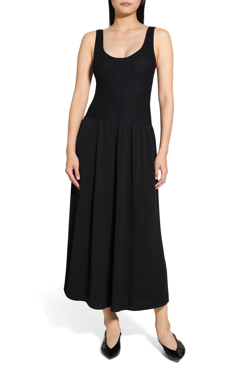 Theory Bleeck Texture Sleeveless Midi Dress, Alternate, color, 