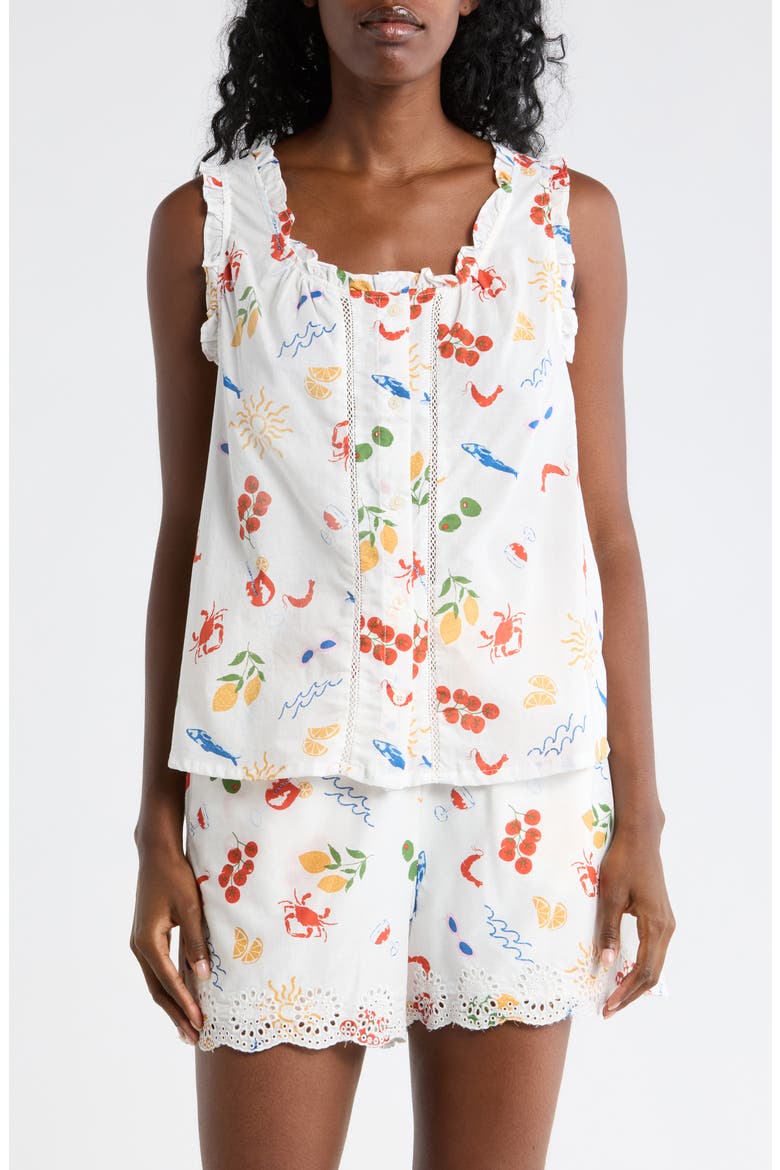 Katina Cotton Tank Top, Main, color, SUGAR SWIZZLE CONVERSATIONAL