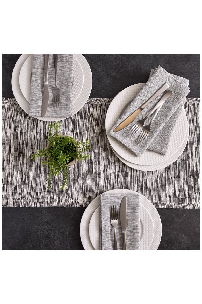 Graphite Space Dyed Cotton Table Runner, Alternate, color, GRAY