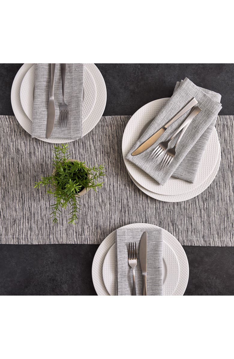 Design Imports Graphite Space Dyed Cotton Table Runner, Alternate, color, Gray