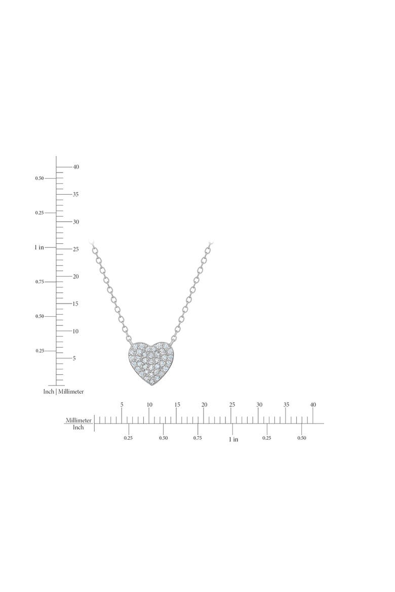 Pavé Cubic Zirconia Heart Pendant Necklace, Alternate, color, PURE PLATINUM/ CLEAR STONE