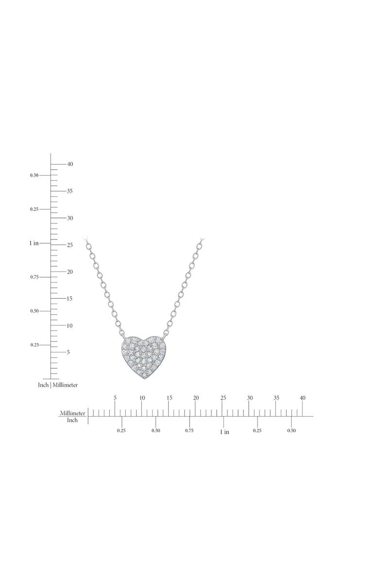 Crislu Pavé Cubic Zirconia Heart Pendant Necklace, Alternate, color, Pure Platinum/ Clear Stone