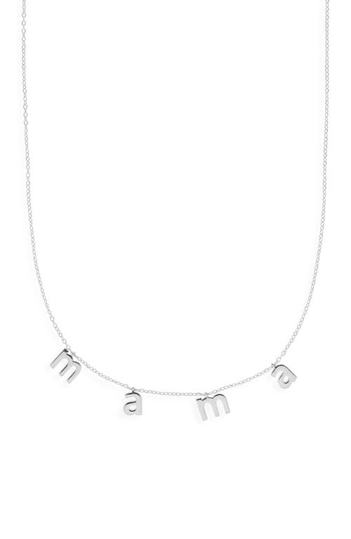 The Sis Kiss Lowercase Mama Necklace In Silver