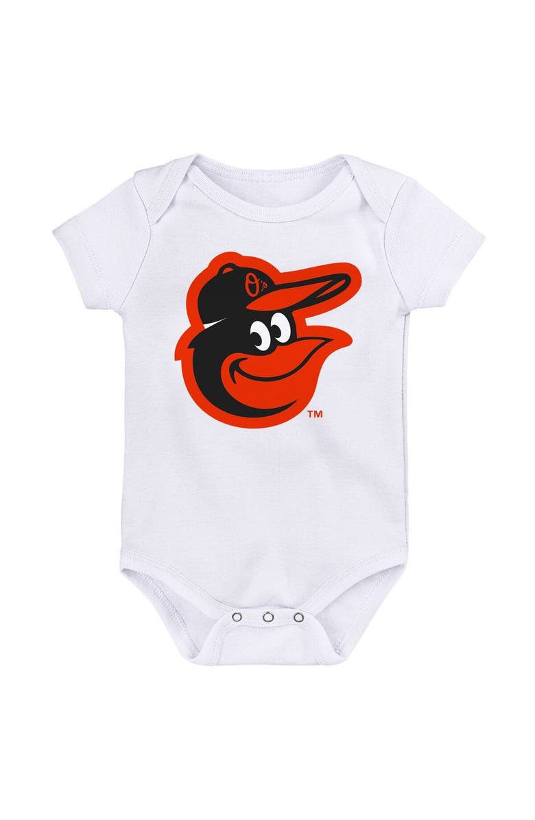 Outerstuff Newborn & Infant Orange/Black/White Baltimore Orioles Minor League Player Three-Pack Bodysuit Set, Alternate, color, 